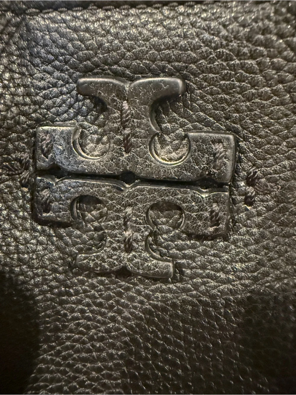 Tory Burch Black Pebbled Leather McGraw Bucket Bag